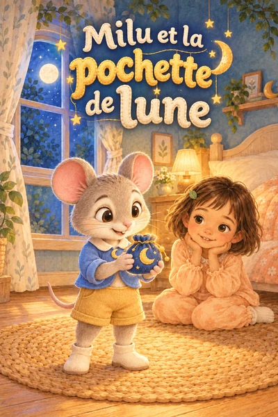 Couverture du livre Milu et la pochette de lune