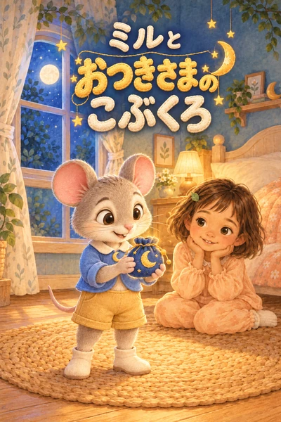 絵本『ミルと おつきさまの こぶくろ』の表紙