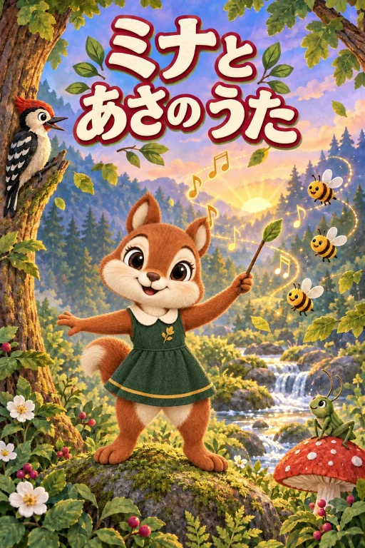 絵本『ミナと あさの うた』の表紙
