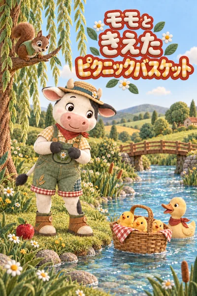 絵本『モモと きえた ピクニックバスケット』の表紙
