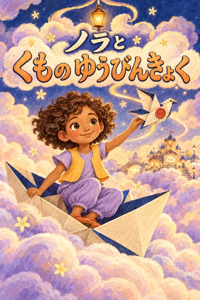 絵本『ノラと くもの ゆうびんきょく』の表紙