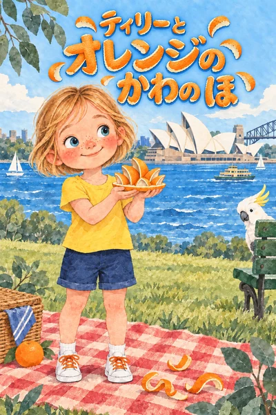 絵本『ティリーと オレンジの かわの ほ』の表紙